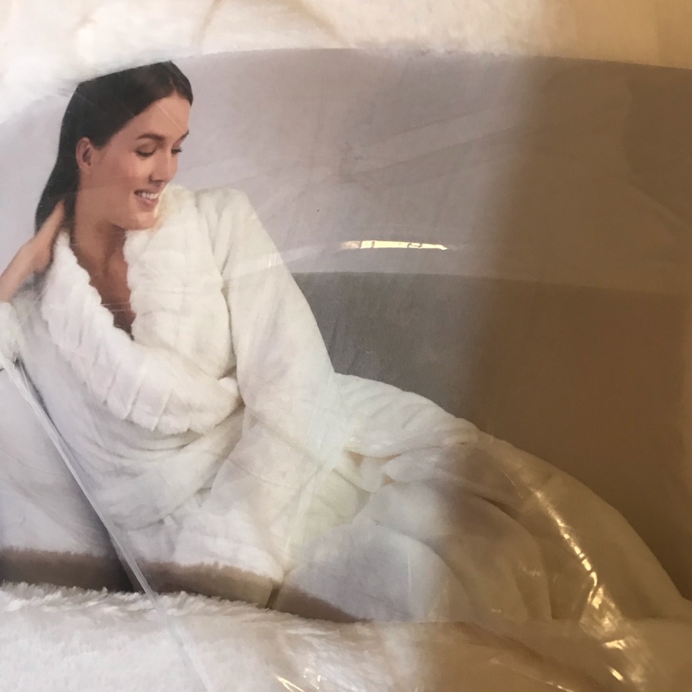 Carole Hochman Plush Wrap Robe Ivory Luxury Soft S - Picture 2 of 8